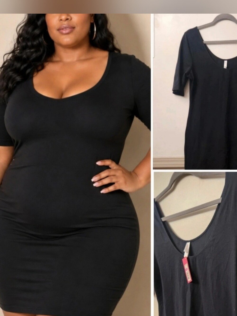 Xhilaration Black Scoop Neck Short Sleeve Mini Dress